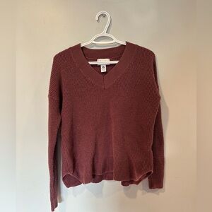 Kersh | Burgundy Waffle Wool Blend Sweater